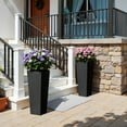 thumbnail image 3 of Homall 2-Pack 24" Tall Outdoor Plastic Planters with Inside Pots, Rattan - Patterned for Patio Decor, 3 of 7