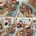 thumbnail image 5 of 3'x5' Rug for Living Room Bedroom, Country Star Vintage Washable Area Rugs Non-Slip Carpet Mats, Sunflower Farmhouse Teal Brown Western Berry Indoor Low Pile Area Rug Runner for Kitchen, Mudroom, 5 of 8