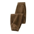 thumbnail image 2 of IVEYRTF Girls Solid Color Corduroy Straight Leg Casual Pants Loose Casual Wide Leg Pants Elastic Waist Length(Coffee,9-10 Years), 2 of 6