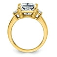 thumbnail image 2 of 14K Yellow Gold Ring Band Moissanite Octagon Emerald White Baguette, Size 9, 2 of 7