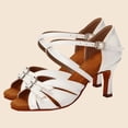 thumbnail image 6 of Hinvhai Ballroom Dance Shoes Women, Latin Salsa Bachata Practice Performance Dancer Shoes White 9(42), 6 of 6