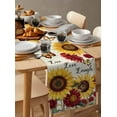 thumbnail image 6 of Sunflower Vintage Table Runner Cotton Linen 36 Inch Holiday Dresser Scarves, Farmhouse Flowers Butterfly Botanical Tablerunner for Kitchen Coffee Dining Bedroom Dinner Scarf Décor 13''x36'', 6 of 9