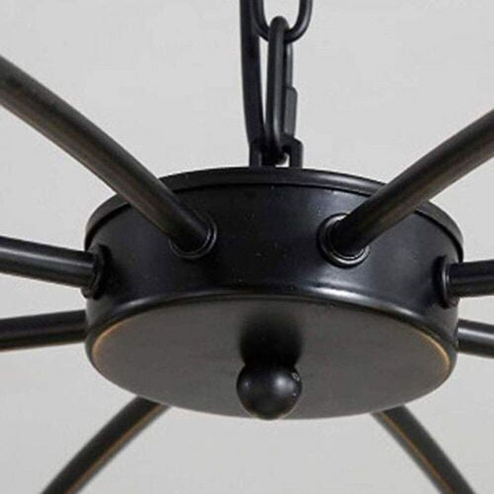 KPIBEST 8-Light Farmhouse Chandelier Black Pendant Light Fixtures for Dining Room Living Room Island Kitchen Foyer Bedroom