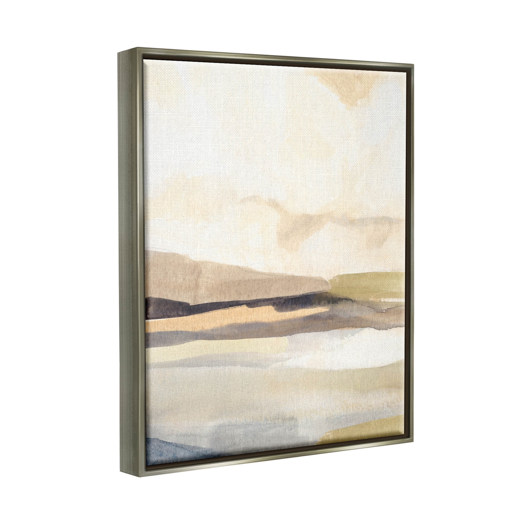 Stupell Industries Rural Nature Horizon Landscape Painting Luster Gray Floating Framed Canvas Print Wall Art, Design by Annie Warren