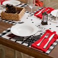 thumbnail image 6 of Merry Christmas Placemats 12x18 Inches Set of 4, Xmas Tree Seasonal Farmhouse Burlap Buffalo Plaid Indoor Kitchen Dining Table Decorations for Home Party AP193-18, 6 of 6