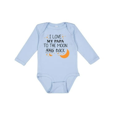 Inktastic I Love My Papa to the Moon and Back Boys or Girls Long Sleeve Baby Bodysuit