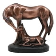 thumbnail image 2 of Farm Country Horse Family Mare and Foal Bronze Electroplated Resin Figurine, 2 of 6