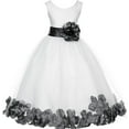 thumbnail image 2 of Ekidsbridal Girl Bridesmaid Flower Girl Dress - Ivory Flower Petals Dress with Bow Sash 302T-A (Size: S-16), 2 of 3