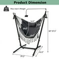 thumbnail image 2 of Spaco Height Adjustable Hammock Chair with Phone Holder and Side Pocket-Gray, Handwoven Cotton Rope Hammock Chair for Bedroom Indoor Outdoor Patio Yard, 2 of 9