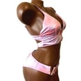 thumbnail image 2 of Victoria's Secret Swim 2 Piece Set V-Hardware Bralette Bikini Top/Cheeky Bottom Tie Dye Pink M/M NWT, 2 of 4