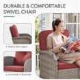 thumbnail image 4 of PARKWELL 3 Pieces Wicker Patio Set Outdoor Rocking Chair with Table,All-Weather Rattan Rocker Lounge Chair with Thick Red Cushions for Porch Balcony Backyard,Gray Wicker, 4 of 10