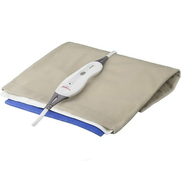 Sunbeam Heating Pad with Controller and 3 Heat Settings, 12" x 15" Blue
