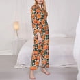 thumbnail image 2 of Bingfone Womens Pajama Sets Autumn Pumpkins Gingham Print,Long Sleeve Loungewear Pajamas Set-Large, 2 of 8