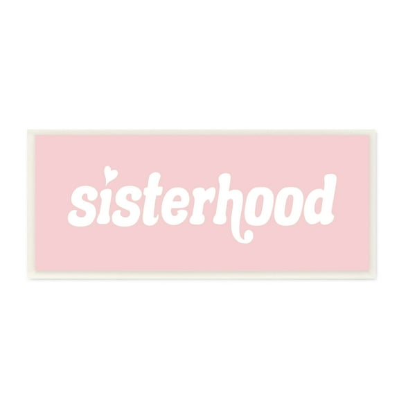 Stupell Industries Sisterhood Meaningful Siblings Pink Retro Typography Graphic Art Unframed Art Print Wall Art, Design by Daphne Polselli
