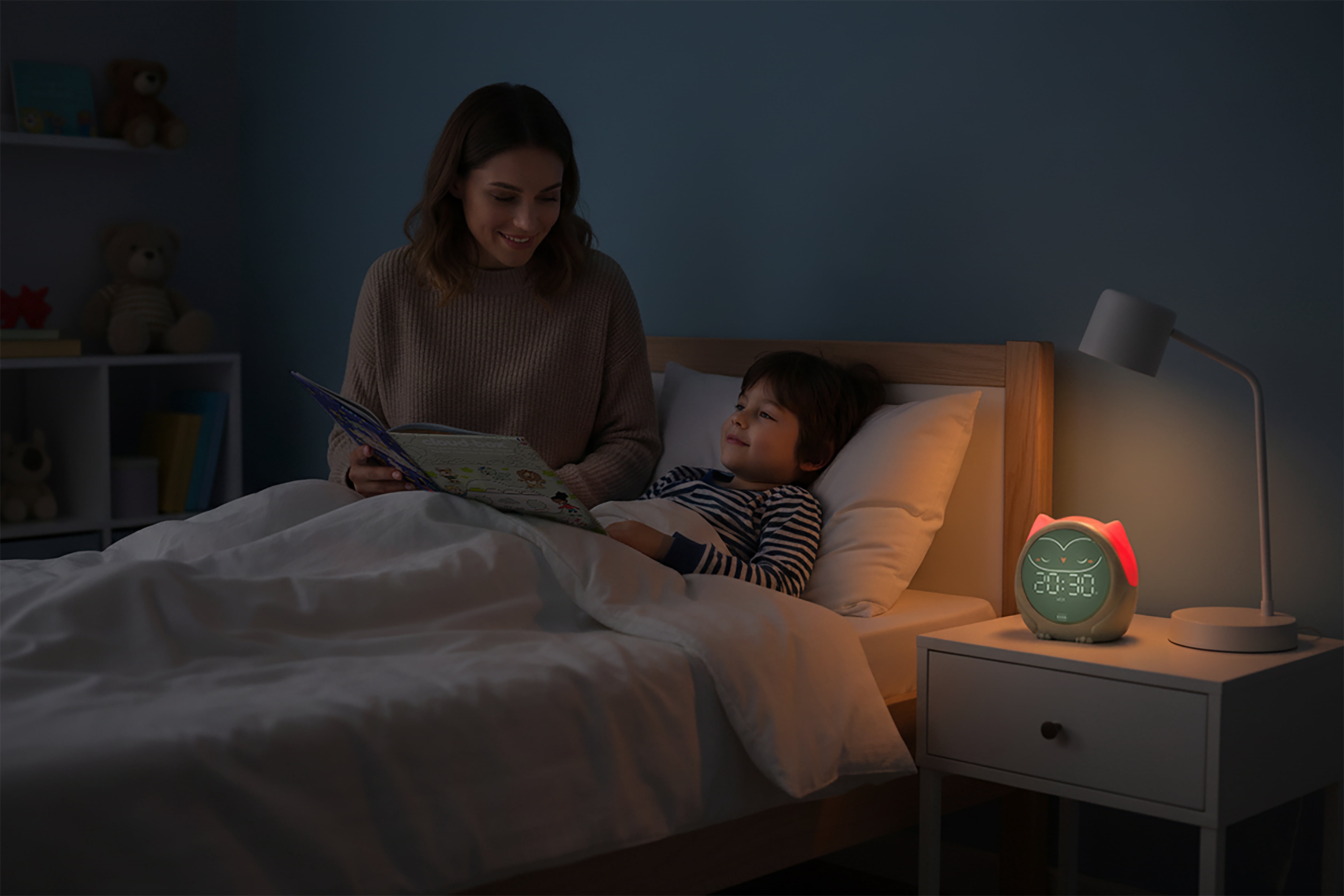 Owlie Soothing Sounds Nightlight Clock with Sleep Training by Cloud B