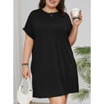 thumbnail image 3 of SIEANE Womens Plus Size Dress Casual Loose T-Shirt Dress with Pockets 1X-5X, 3 of 6