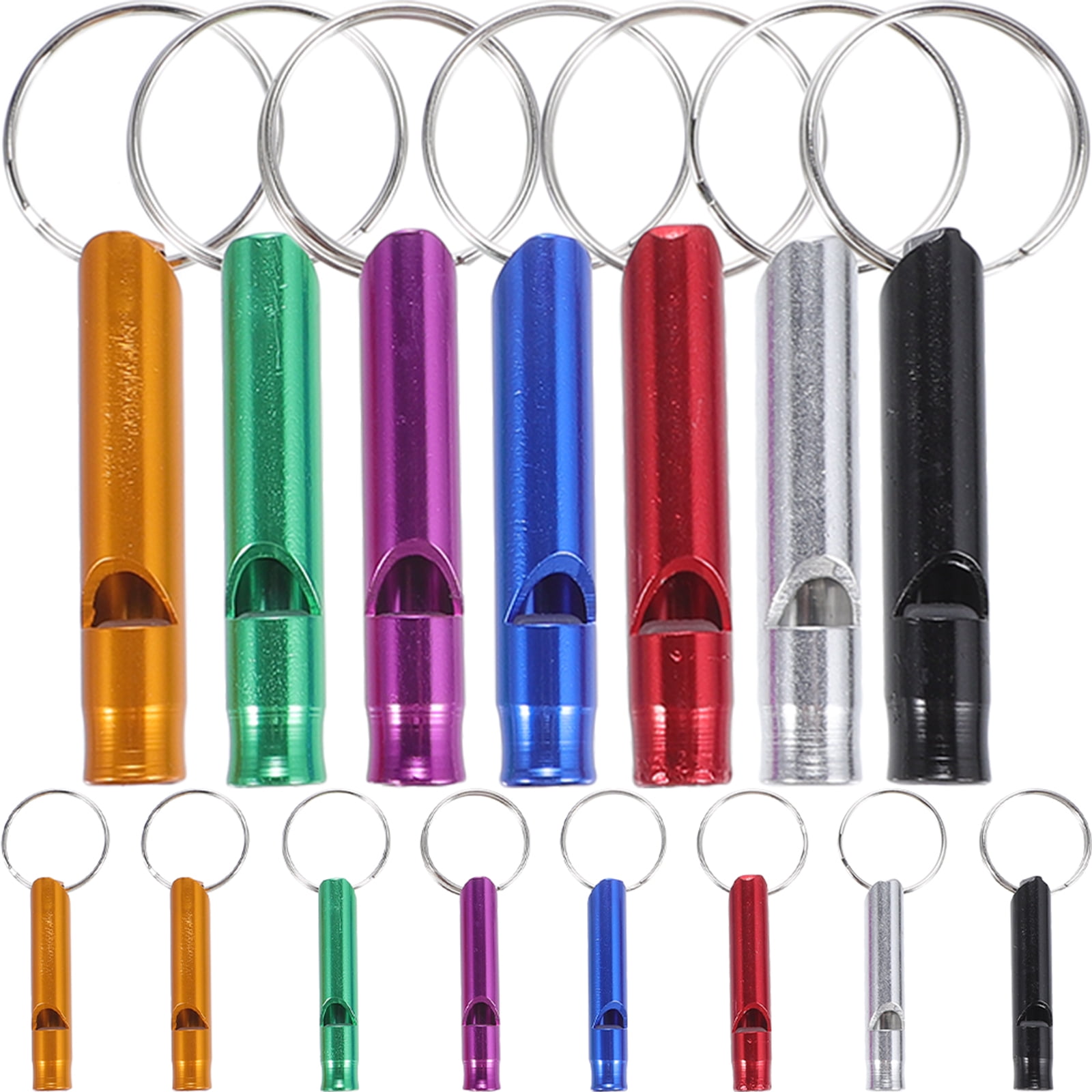 15Pcs Metal Whistle Keychain Delicate Emergency Whistle Portable