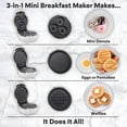 thumbnail image 5 of MasterChef Mini Desayunador 3 en 1 - Haz huevos, panqueques, donas y gofres y más en un dispositivo fácil de usar 3 platos antiadherentes extraíbles para limpieza y almacenamiento rápidos, cocina, 5 of 5