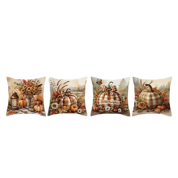 Kojanyu Thanksgiving Pillow Set, Thanksgiving Sofa Cushion Set, 4pc Decorative Throw Pillows for Fall Holiday Home Decor and Couch Comfort.