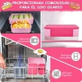 thumbnail image 4 of Lonchera Bento Box Fiambrera, 3 Compartimentos Portátil Caja de Almuerzo Extraíbles con Cubiertos Sin BPA, Apta Lavavajillas y Microondas para Trabajo y Viajes, 4 of 4