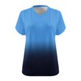thumbnail image 4 of JUNWELL Plus Size Ombre T-Shirts for Women 2024 V Neck Tops Contrast Gradient Color Basic Tees Raglan Wide Short Sleeve Shirts Summer Fashion Breathable Loose Fit Flowy Casual Blouse Army, 4 of 5