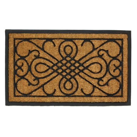 Welcome Door Mats Scrollwork Design Coir Outdoor Decorative 18x30