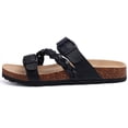 thumbnail image 5 of Litfun Women's Cork Footbed Sandals with Arch Support Slip-on Slide Sandals with Adjustable Buckles, Black, 5 of 8