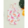 thumbnail image 3 of Infant Baby Girls Summer Sleeveless Romper Dinosaur Print Jumpsuit, 3 of 7