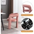 thumbnail image 6 of Tabaray Modern Velvet Dining Chair Set of 4, Cute Barrel Accent Chairs Upholstered Armchair Comfy Side Chair for Kitchen Living Room Reception (Pink-Velvet, Set of 4), 6 of 7