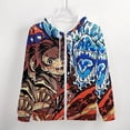 thumbnail image 4 of Demon Slayer Zip Up Hoodies Unisex Realistic 3D Print Sweatshirt Long Sleeve Hooded Jacket Coat 3XL, 4 of 8