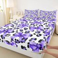 thumbnail image 3 of Feelyou Vintage Bowknot Bow Bed Sheets, Fashion Leopard Print King Sheets, 4 Pieces, 3 of 7