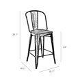 thumbnail image 5 of Dreux Matte Black Steel Counter Chair 24 Inch (Set of 4), 5 of 5