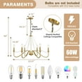 thumbnail image 3 of LovingAHome 6 Light Candle Stick Chandeliers with Crystal Gold Pendant Light  for Living Room Dining Room, 3 of 7