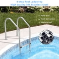 thumbnail image 2 of Safety Pool Ladder 4 Steps, Heavy Duty Stainless Steel Ladder with Non-Slip Treads & Ergonomic Rails, Rust-Resistant Easy Assembly for Pools, Supports 385LBS, 2 of 4