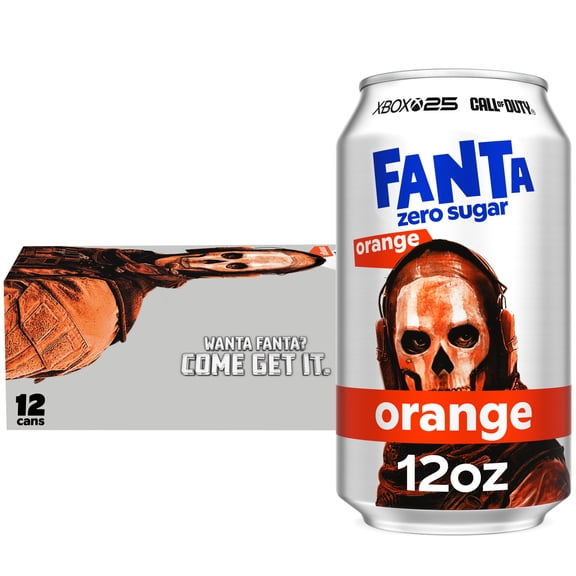 Fanta Zero Sugar Orange Soda Pop Fridge Pack Cans, 12 fl oz, 12 Pack