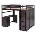 thumbnail image 6 of Bed Frame Full size Loft Bed with Drawers,Desk,and Wardrobe-Espresso, 6 of 8