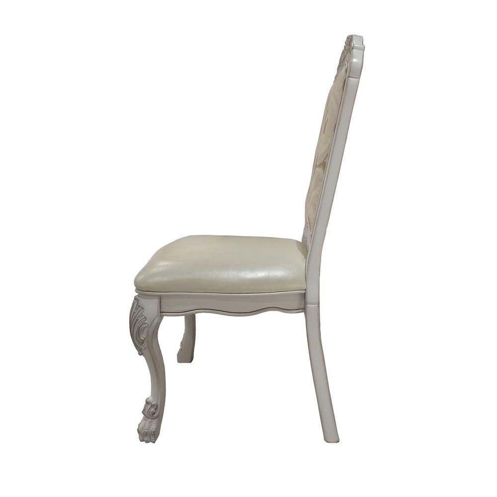 Acme Dresden Upholstered Side Chairs in Bone White (Set of 2) Indoor