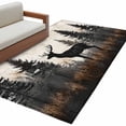 thumbnail image 2 of 3x5Ft Area Rugs Forest Elk Non-Skid Rubber Backing Large Rectangle Rugs - Living Room Bedroom Home Office, Rustic Nature Tree Retro Deer Silhouette Indoor Floor Mat Carpets Washable Rug, 2 of 9