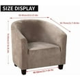 thumbnail image 2 of CJC Velvet Tub Chair Cover, High Stretch Club Chair Slipcover Washable Armchair Sofa Couch Cover for Living Room Club Cafe (Camel), 2 of 7