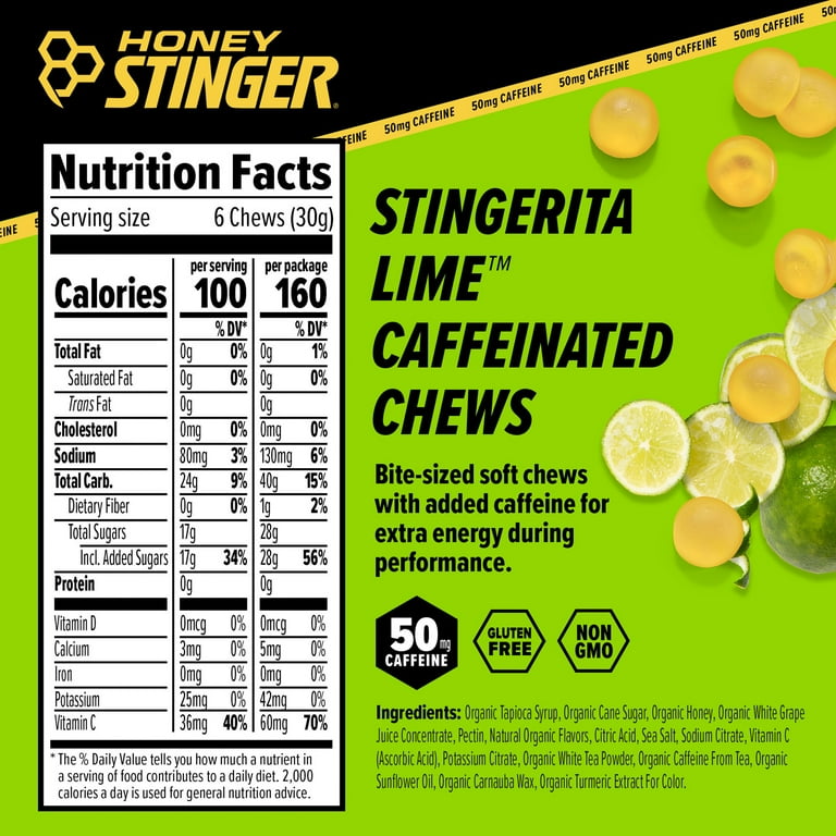 Honey Stinger Organic Caffeinated Energy Chews, Stingerita