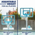 thumbnail image 4 of GoSports Splash Hoop LEGEND Pool Basketball Hoop Game with Water Weighted Base, Adjustable Height, and Regulation Steel Rim - Aqua, 4 of 6
