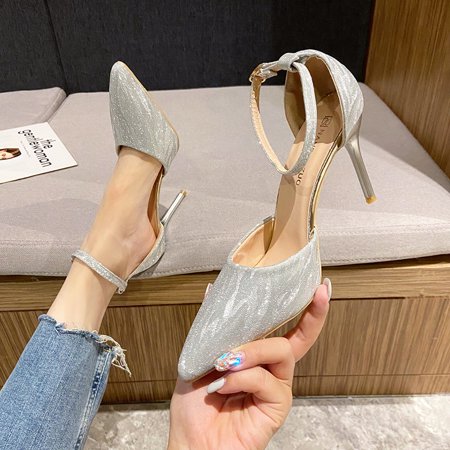 

Women‘s Pointed Toe Stiletto Heeled Pumps Commuter Work Shoes Ankle Strap High Heels Valentine‘s Day Shoes