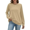 thumbnail image 5 of Horkkom Fleece Sweatshirts for Women Casual Pullover Crewneck Sweatshirts Winter Loose Sweatshirts with Pocket L, 5 of 8