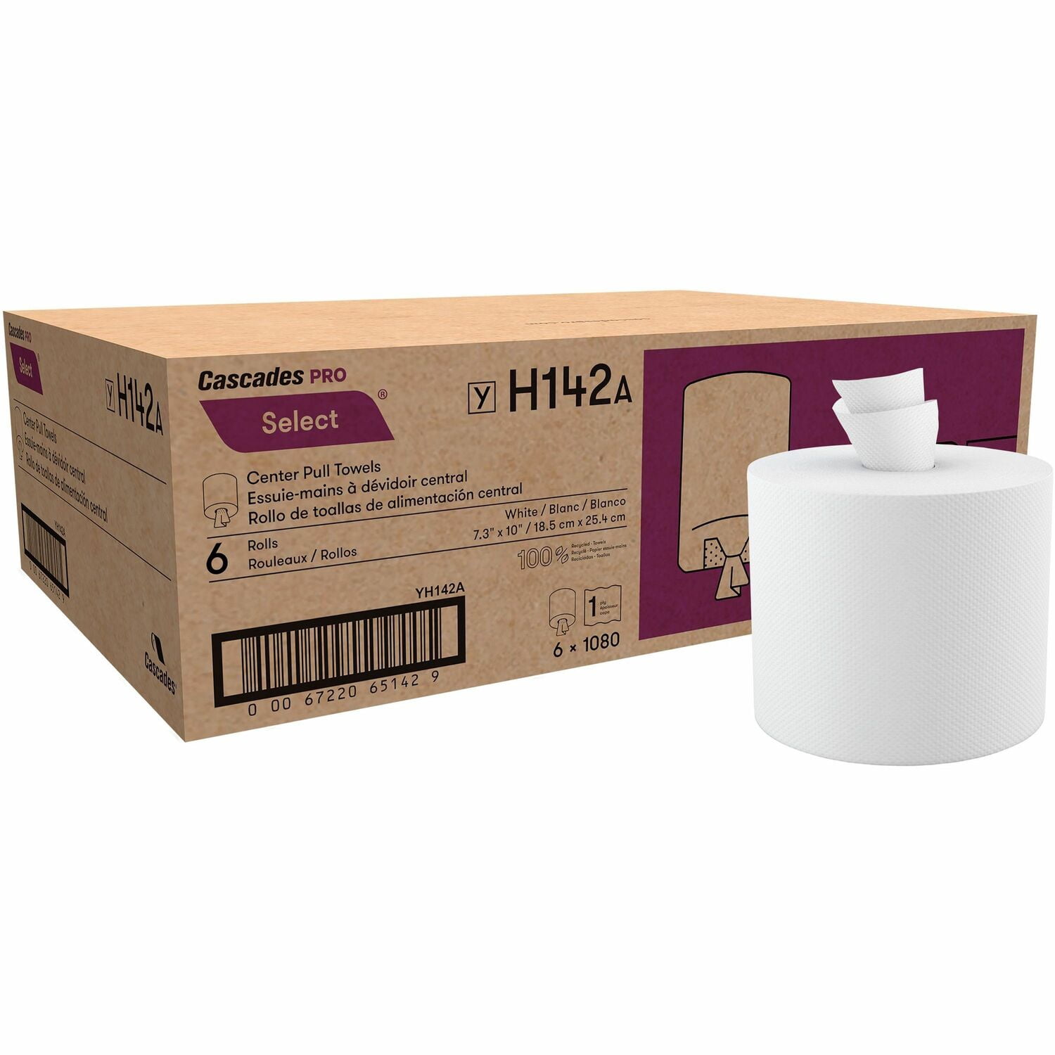 7.31 in. x 10 in. 2-Ply Select Center-Pull Paper Towels - White (6 Rolls/Carton)
