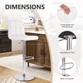 thumbnail image 5 of Hawsaiy Modern Adjustable Swivel Bar Stools Set of 2, PU Leather Bar Chairs with Footrest, White, 5 of 9