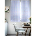 thumbnail image 4 of Blue Grid Sheer Curtains 72 Inch Length 2 Panels Set, Checkered Plaid Gingham Lattice Trellis Print Voile Window Treatment Rod Pocket Curtains Sheers Drapes for Bedroom/Living Room/Kitchen 52"x72"x2, 4 of 7