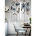thumbnail image 4 of Blue Brown Spring Floral Sheer Curtains 63 Inch Length 2 Panels Set, Watercolor Botanical Vintage Voile Window Treatment Rod Pocket Curtains Sheers Drapes for Bedroom/Living Room/Kitchen 52x"63"x2, 4 of 7