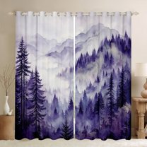 Manfei Rustic Pine Tree Black Out Curtains, Nature Scenery Curtains Pack of 2 (42x63 Each), Farmhouse Countryside Bedroom Curtains, Black Out Curtains Home Decor