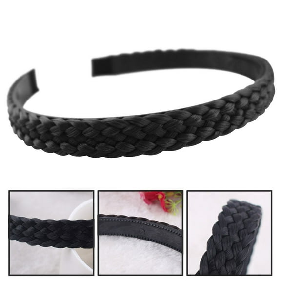 OATIPHO Black Braid Headband Decorative for Women Office 1Set