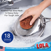 LOLA Copper Mesh Scourer, Heavy-Duty Cleaning, 100% Recyclable, Rust-Proof - 1 CT